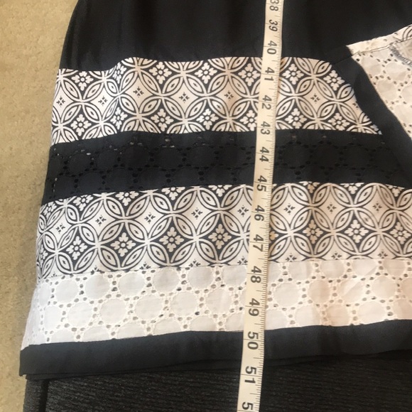 National, since 1952, Black & White Maxi Geometric  Lace Hem Side Pockets-L - Picture 13 of 14